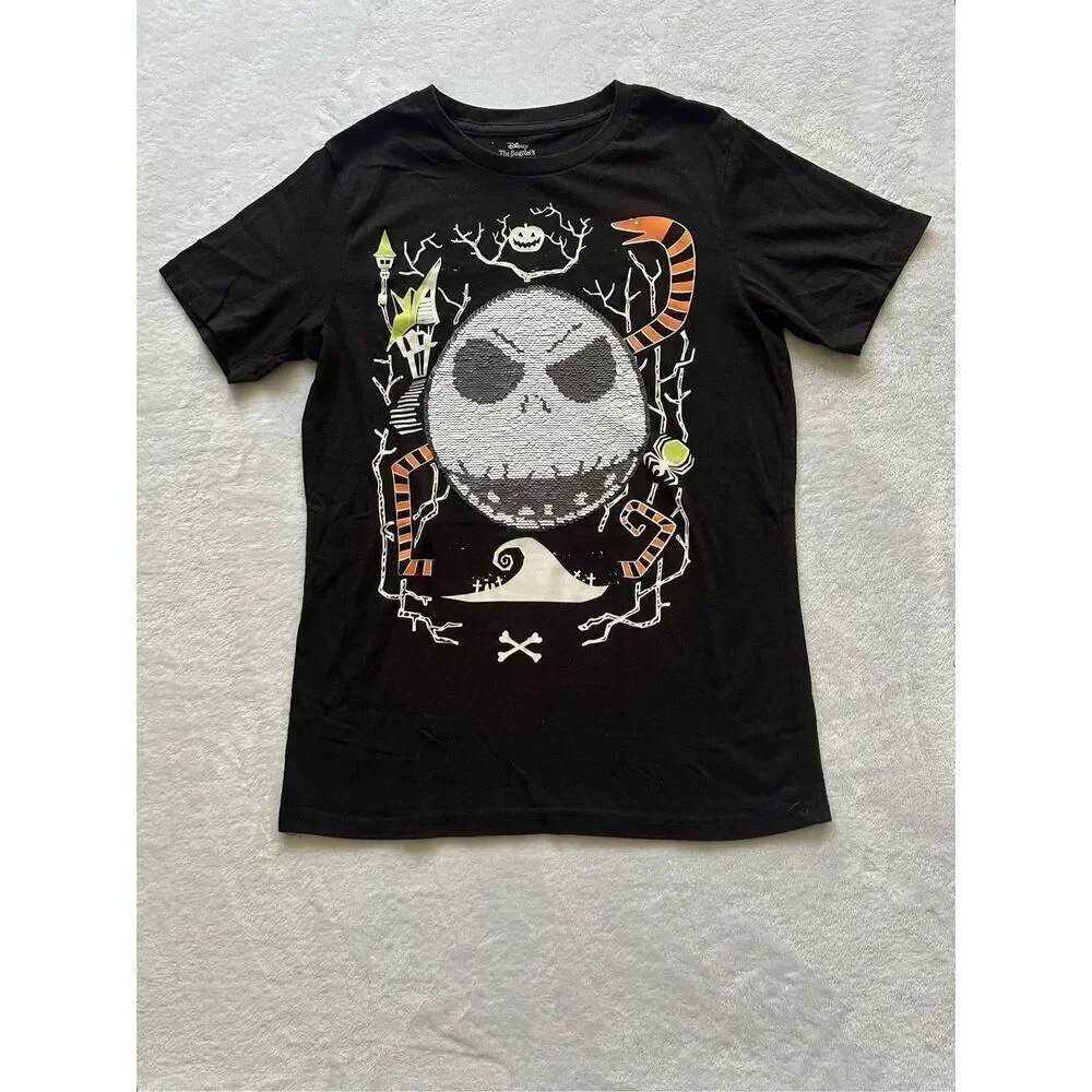 Disney’s Nightmare before Christmas Jack Skellington kids ‘flip’ sequin top size